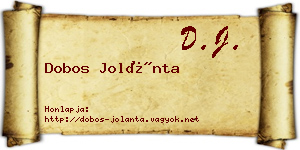 Dobos Jolánta névjegykártya